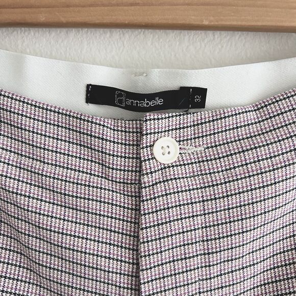 Pink Plaid Stretch Trousers Pants Women’s Size 32 Preppy Retro Academia Office - Picture 3 of 12